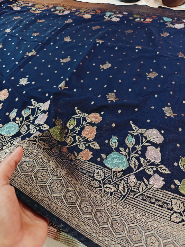 KHADDI GEORGETTE WITH PANCHRANG BOOTA THIS IS BEST SAREE IN WORLD