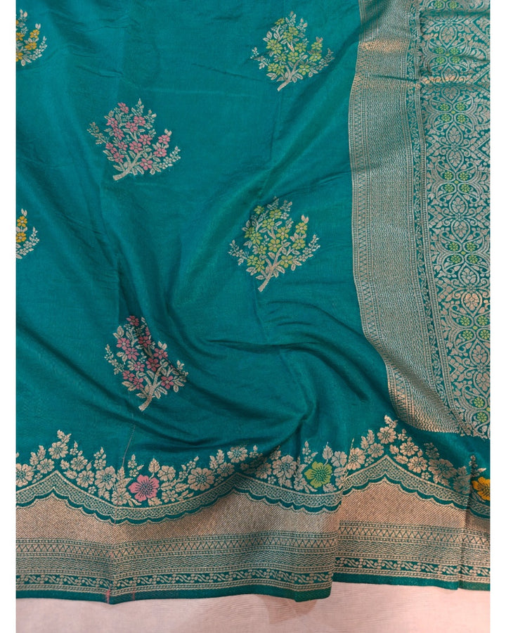 RAW MANGO IN SEA GREEN WITH ALFI BOOTA MINAKARI