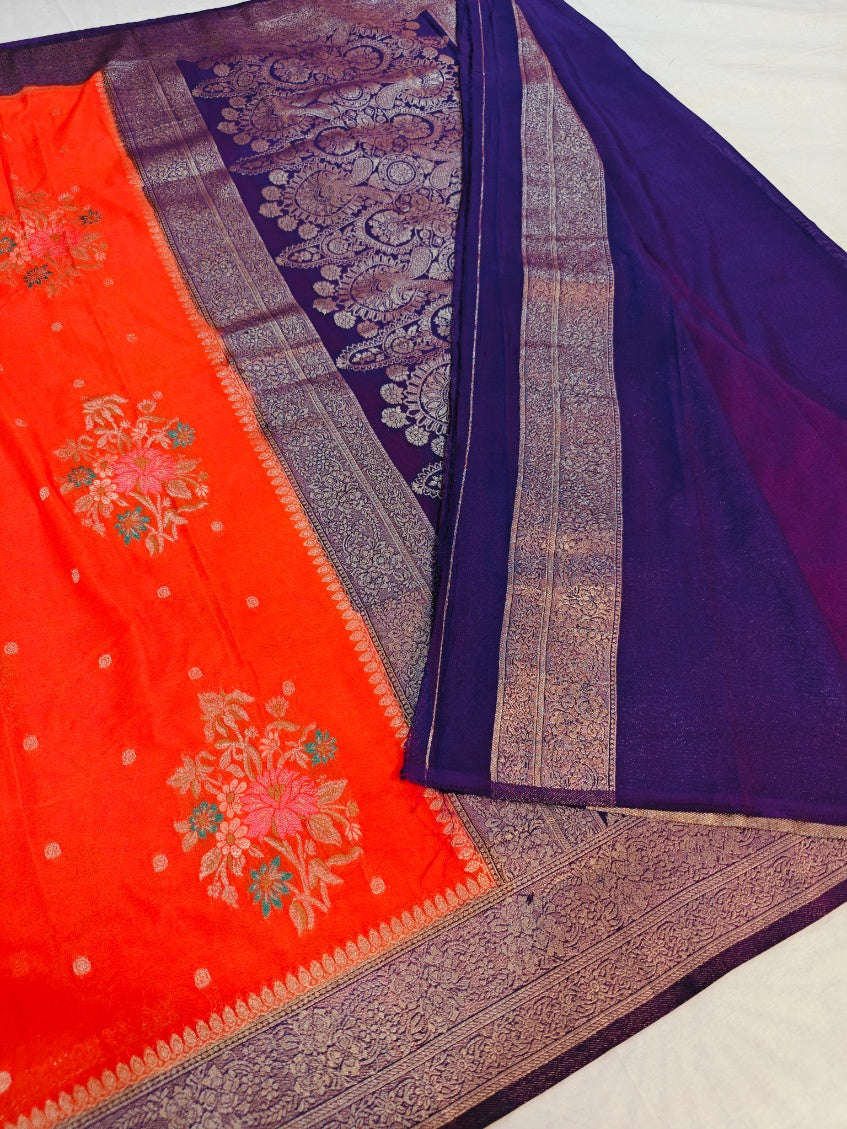 KHADDI GEORGETTE WITH PANCHRANG BOOTA