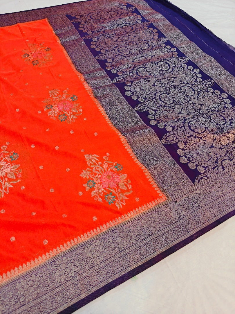 KHADDI GEORGETTE WITH PANCHRANG BOOTA