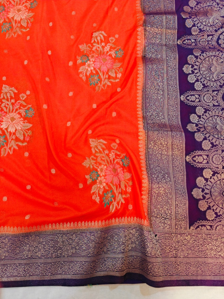 KHADDI GEORGETTE WITH PANCHRANG BOOTA