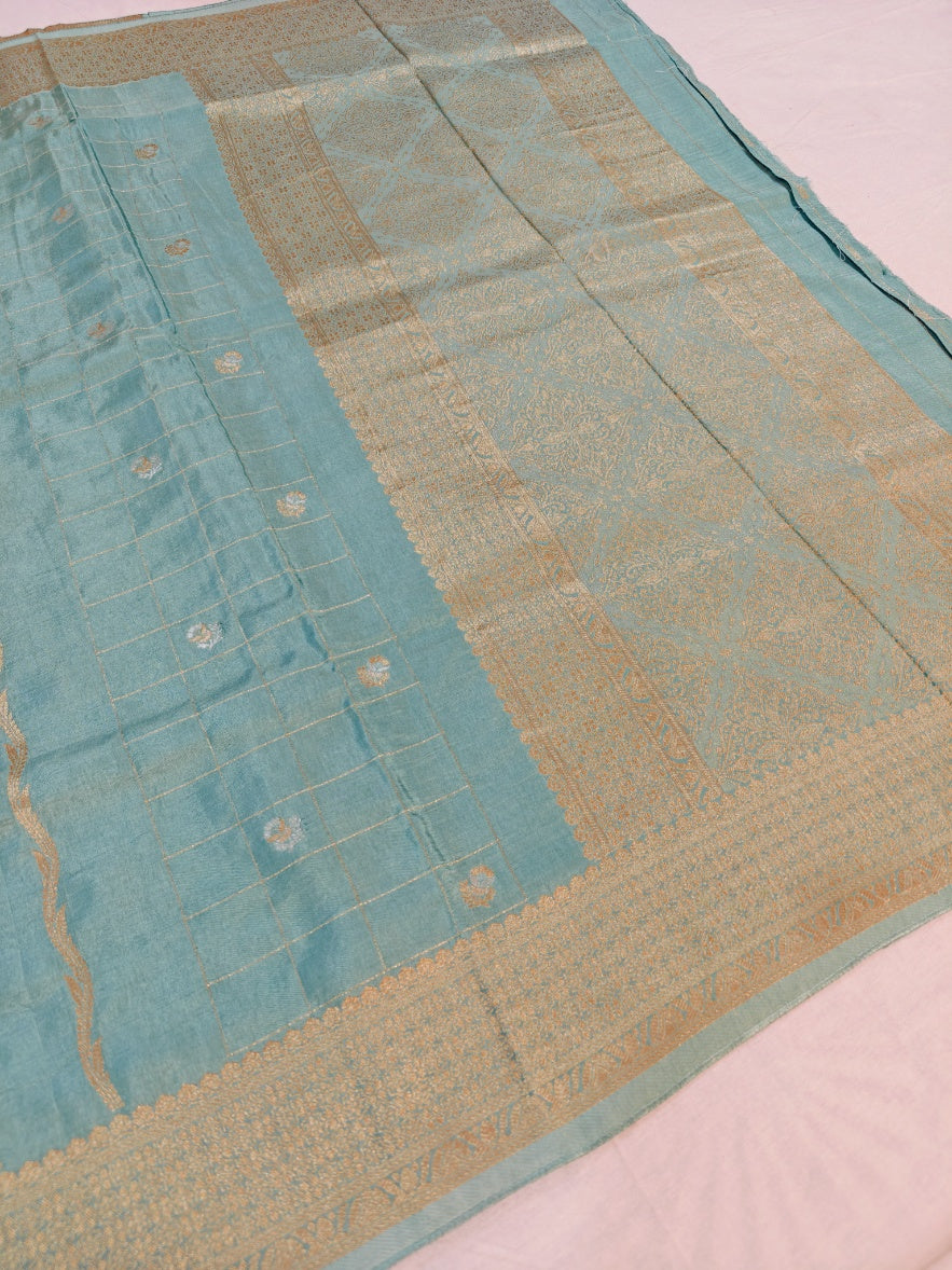 RUSSIAN SILK GEOMETRICAL CHECKS ALONG WITH VERTICAL LINES