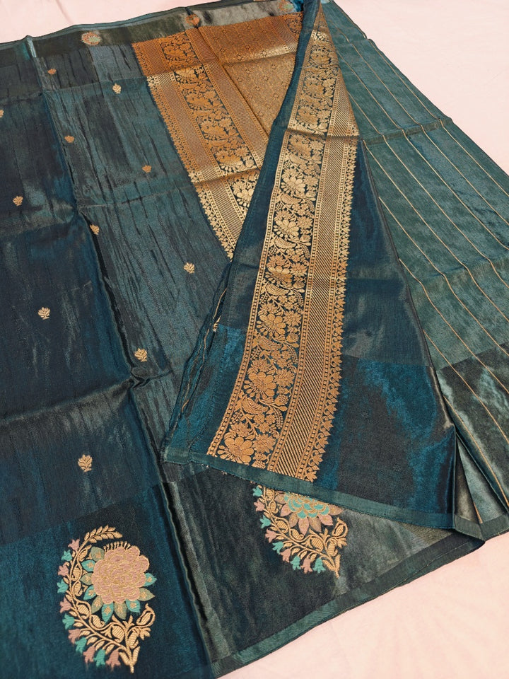 RUSSIAN SATIN SILK IN BOTTLE GREEN COLOUR