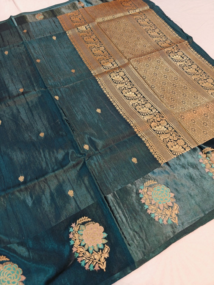 RUSSIAN SATIN SILK IN BOTTLE GREEN COLOUR