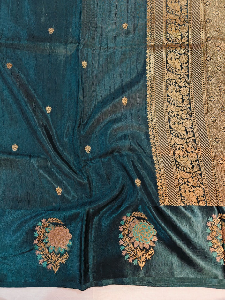 RUSSIAN SATIN SILK IN BOTTLE GREEN COLOUR