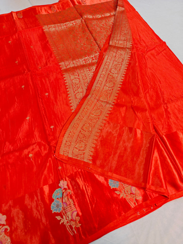 RUSSIAN SATIN SILK VISCOS IN ORANGE COLOUR