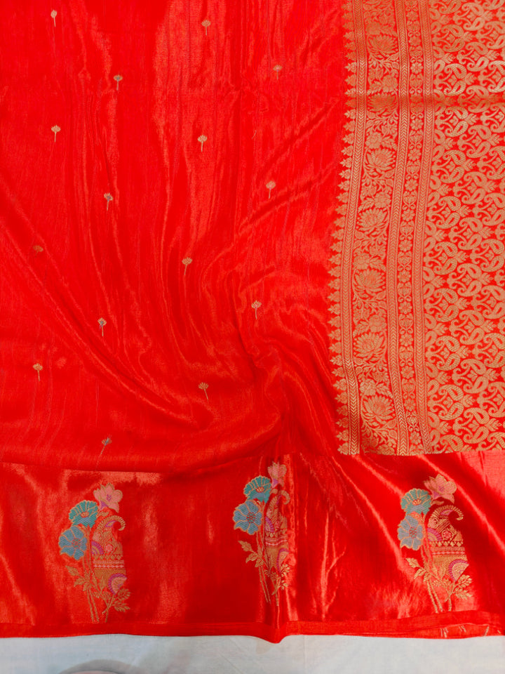 RUSSIAN SATIN SILK VISCOS IN ORANGE COLOUR