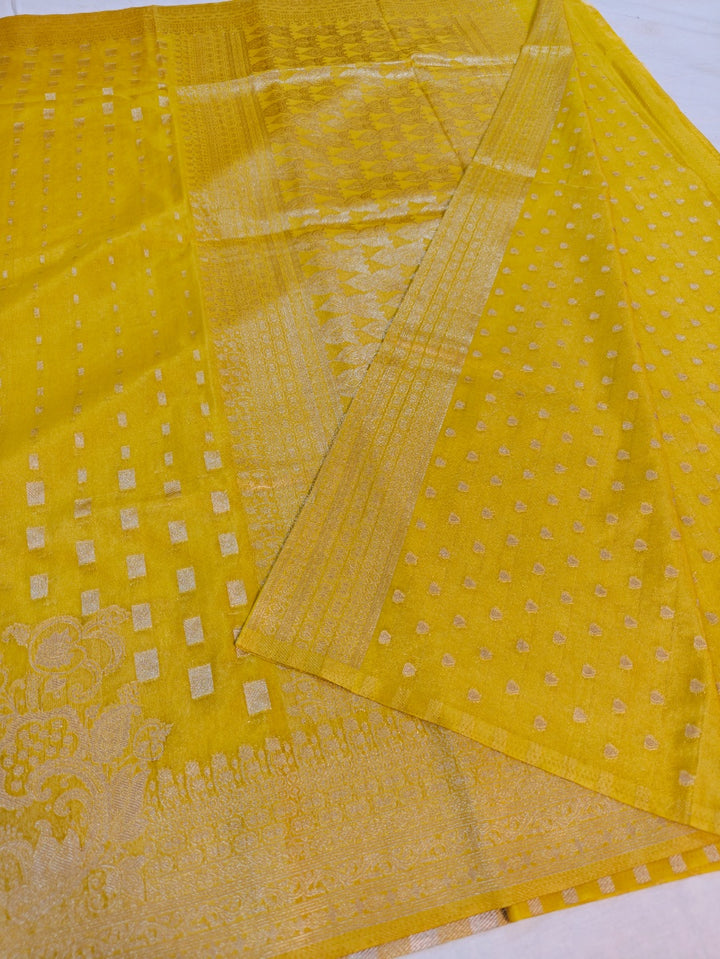 GOLD COLOUR AUTHENTIC KHADDI GEORGETTE