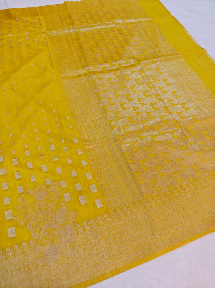 GOLD COLOUR AUTHENTIC KHADDI GEORGETTE