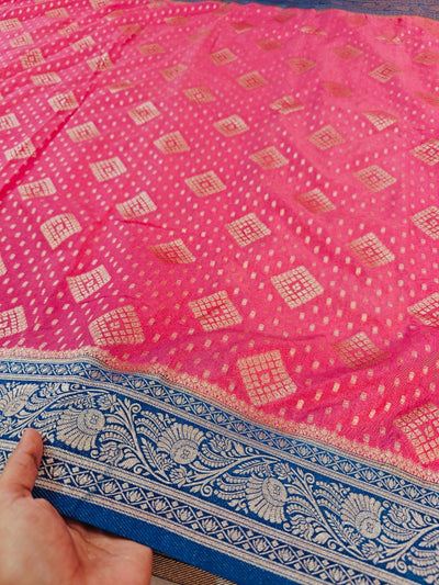 KHADDI GEORGETTE WITH ZARI WOVEN