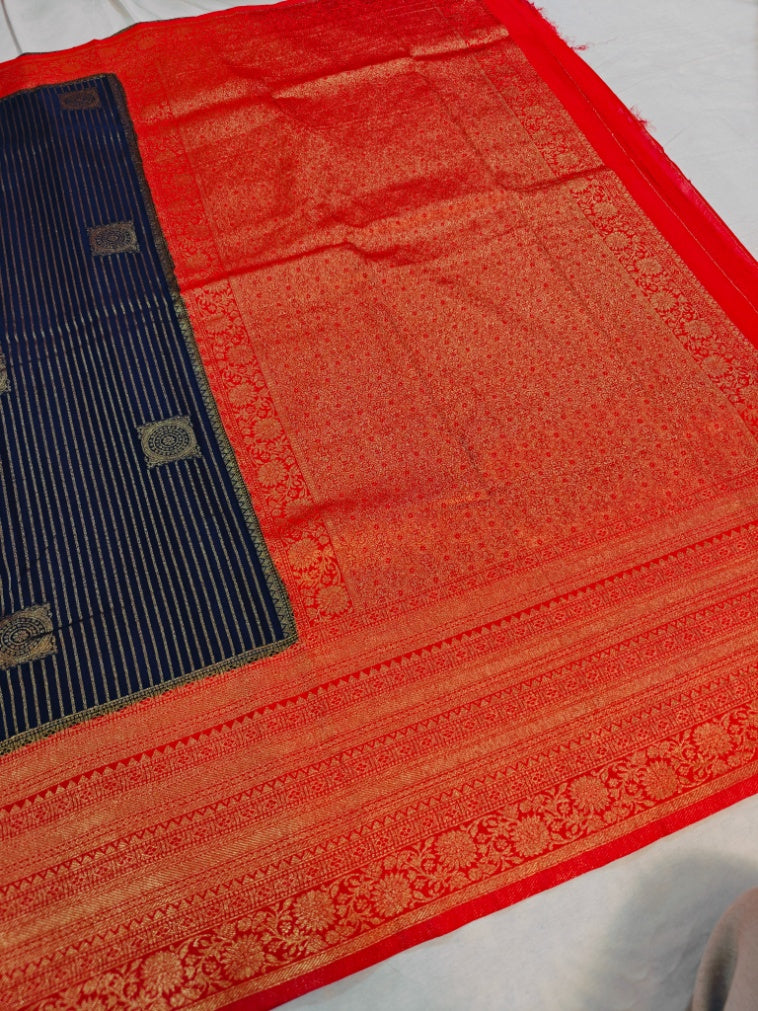 KHADDI GEORGETTE WITH ZARI WOVEN MOTIF