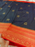 KHADDI GEORGETTE WITH ZARI WOVEN MOTIF