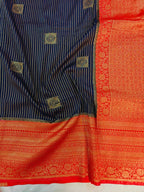KHADDI GEORGETTE WITH ZARI WOVEN MOTIF