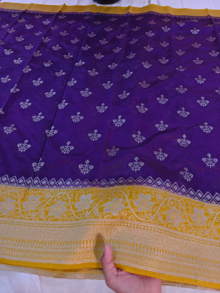 INDIGO PAPER SILK WITH GOLD BORDER