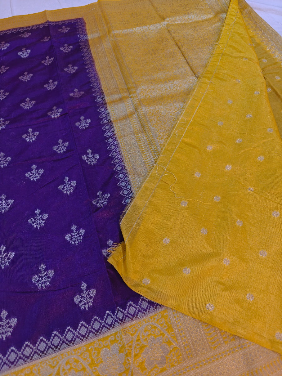 INDIGO PAPER SILK WITH GOLD BORDER