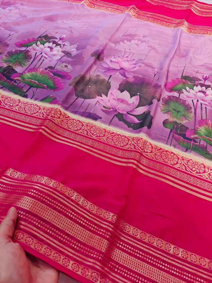 BRIGHT RED COLOUR DIGITAL PRINTED FLORAL DESIGNS