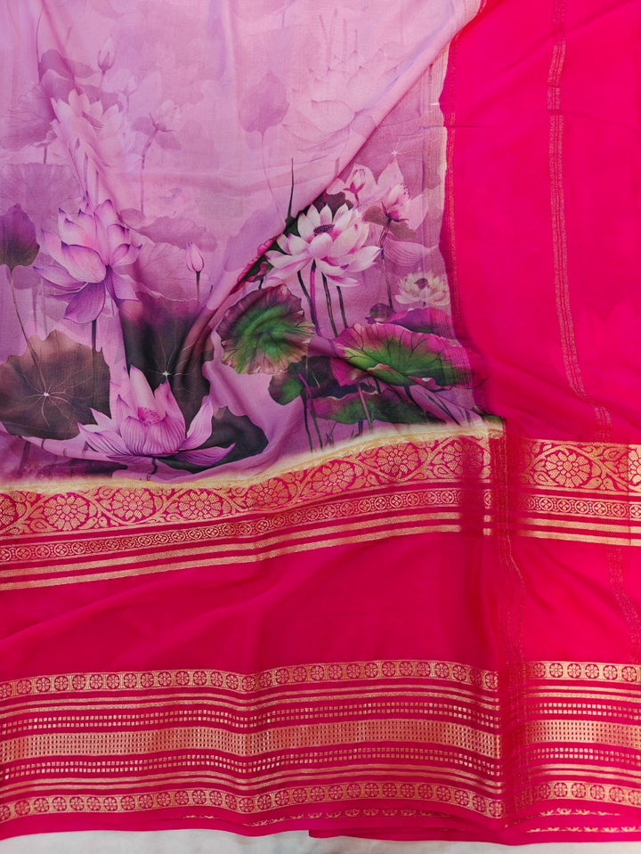 BRIGHT RED COLOUR DIGITAL PRINTED FLORAL DESIGNS