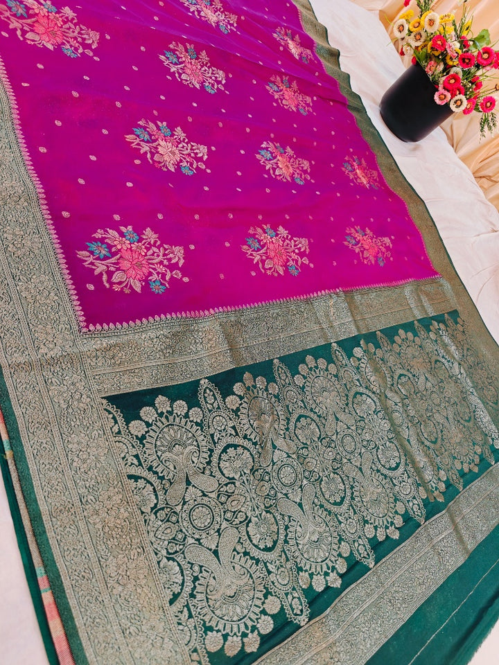 KHADDI GEORGETTE WITH PANCHRANG BOOTA