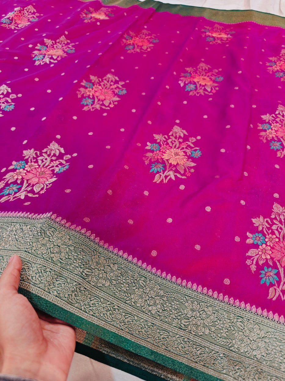 KHADDI GEORGETTE WITH PANCHRANG BOOTA