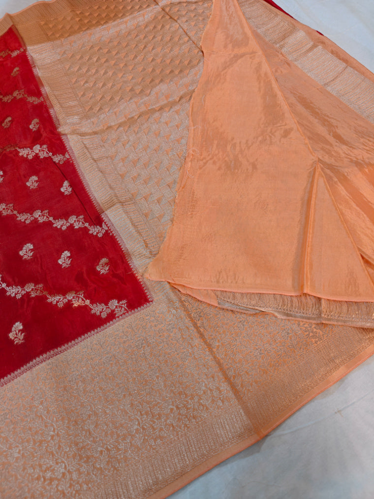 RED RUSSIAN PREMIUM VISCOS WITH IVORY BORDER