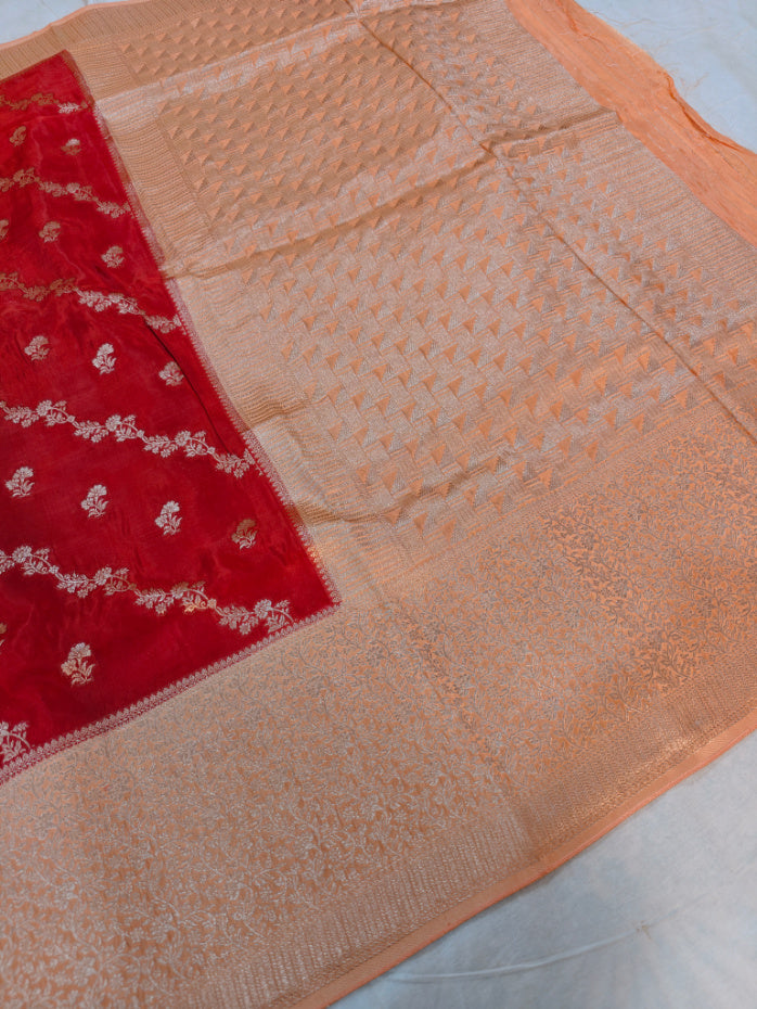 RED RUSSIAN PREMIUM VISCOS WITH IVORY BORDER