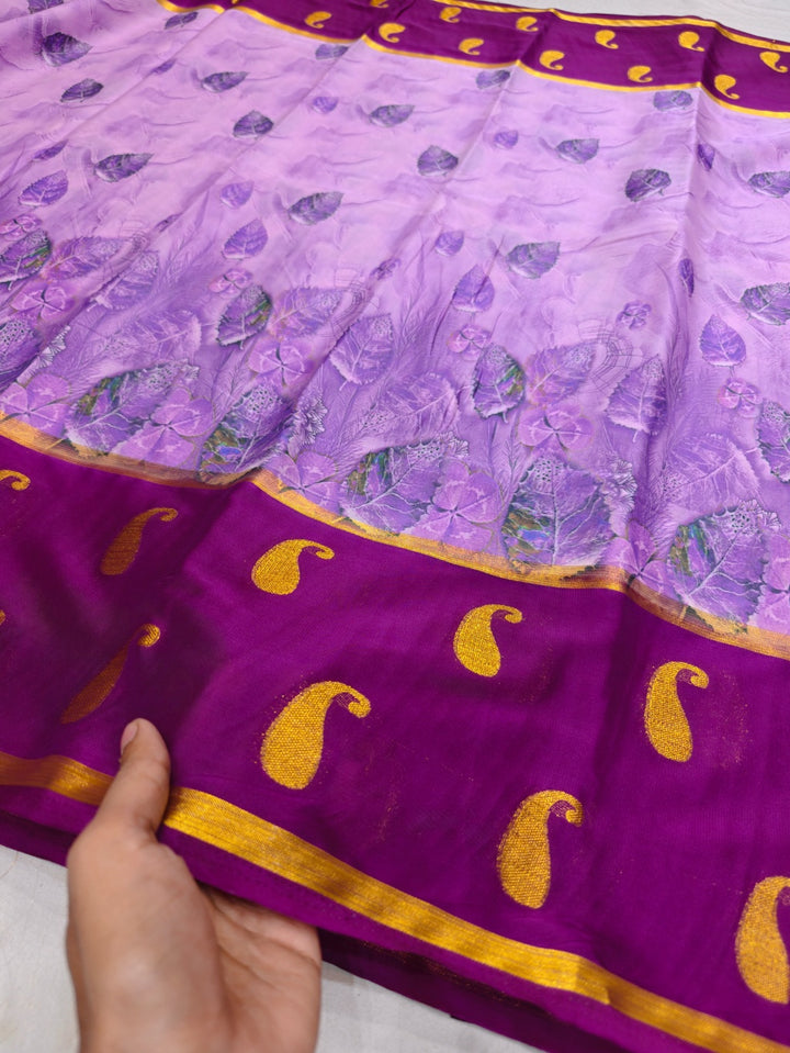 MAGENTA BORDER WITH LAVENDER BODY DIGITAL PRINT