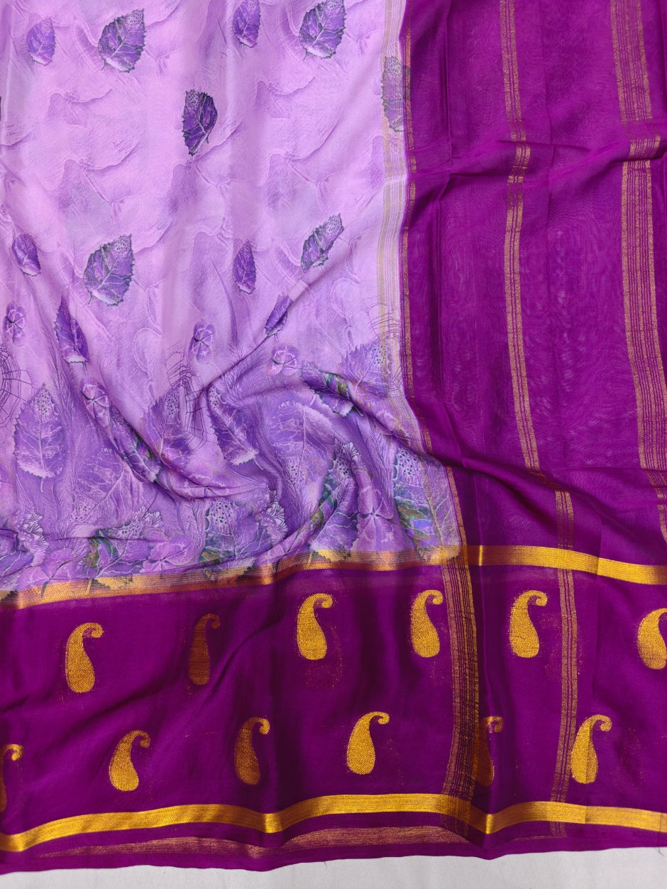 MAGENTA BORDER WITH LAVENDER BODY DIGITAL PRINT