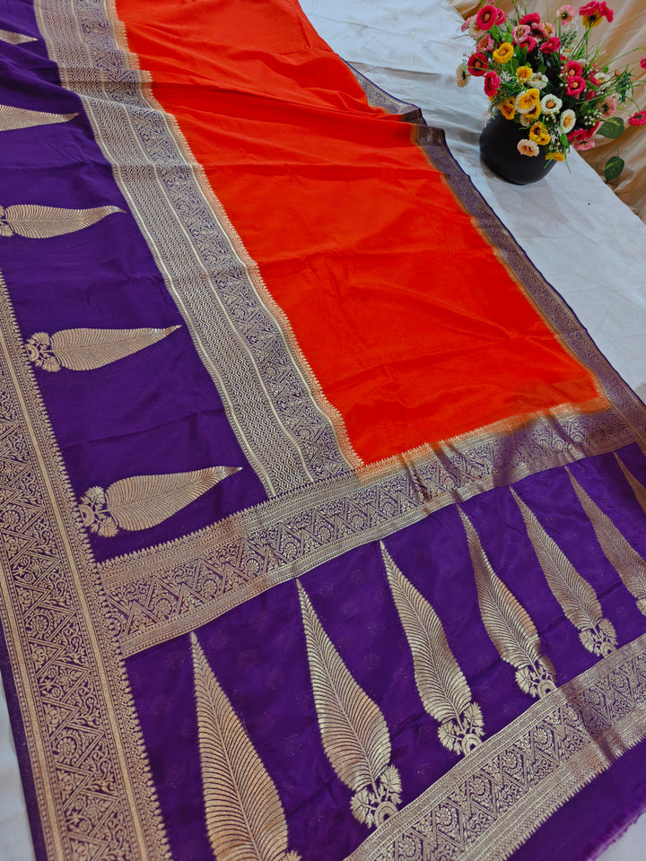 TANGY ORANGE BODY WITH KAIRI BOOTA ON MAGENTA BORDER