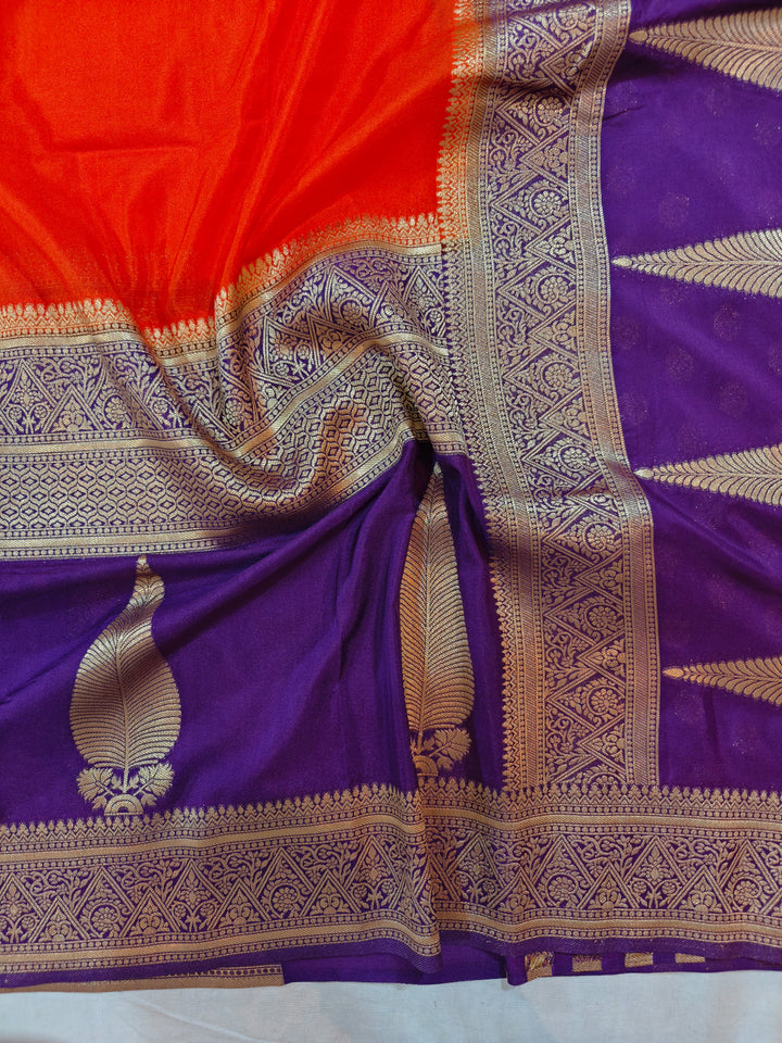 TANGY ORANGE BODY WITH KAIRI BOOTA ON MAGENTA BORDER