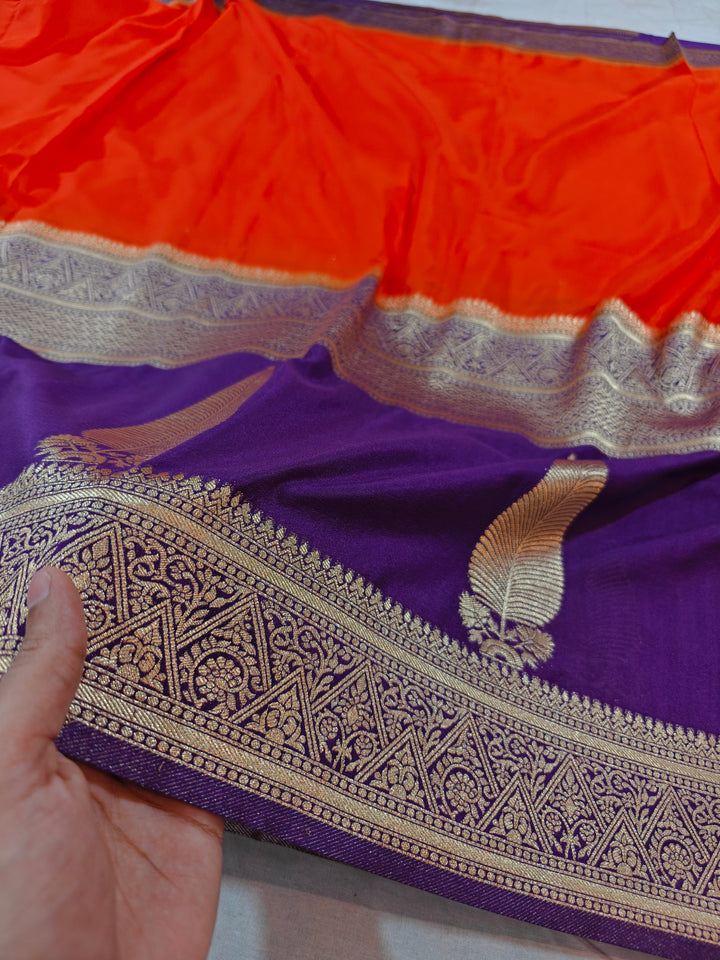 TANGY ORANGE BODY WITH KAIRI BOOTA ON MAGENTA BORDER