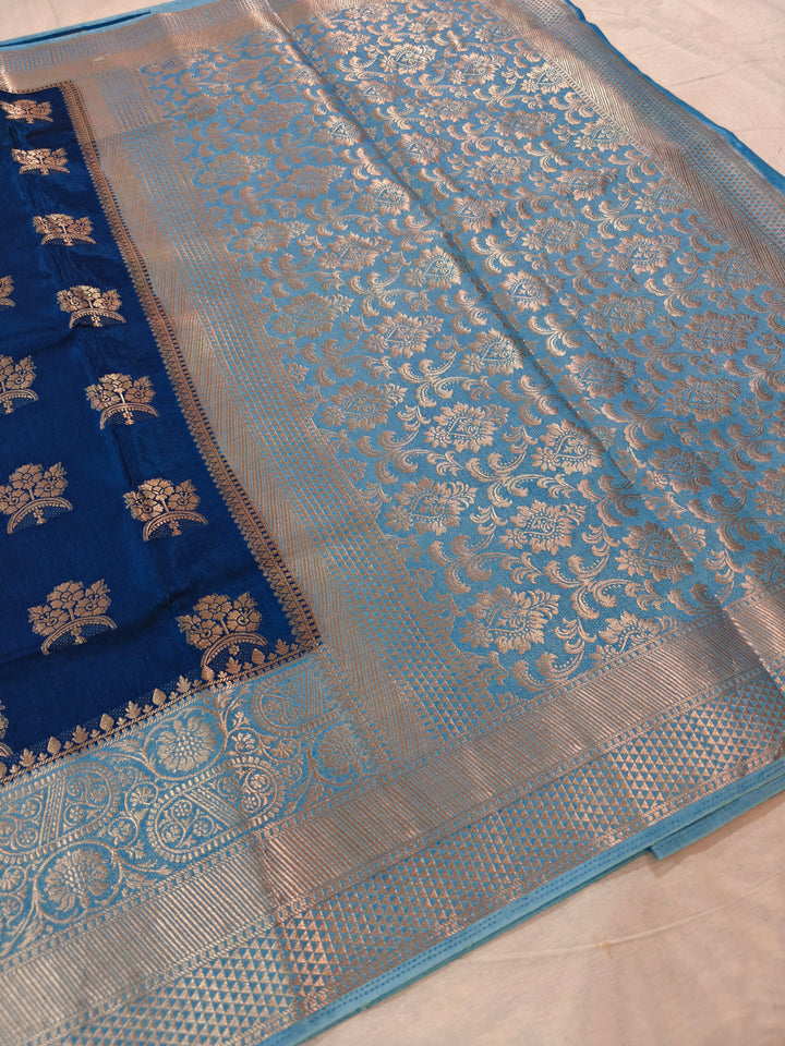 GERMAN BLUE RUSSIAN SILK WITH SKY BLUE BORDER