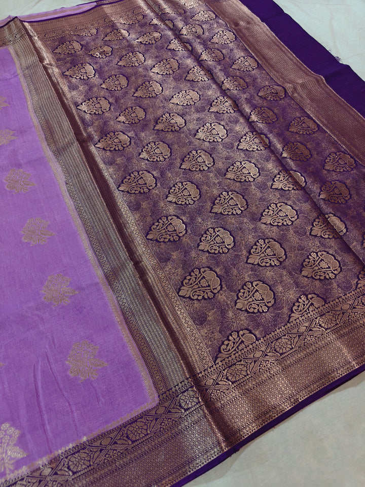 LAVENDER RUSSIAN SILK WITH PURPLE BORDER