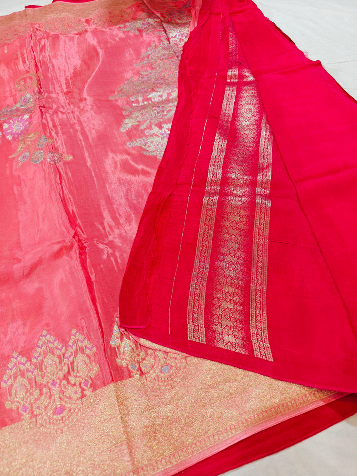 KOREAN SILK IN BABY PINK WITH MULTI BOOTA