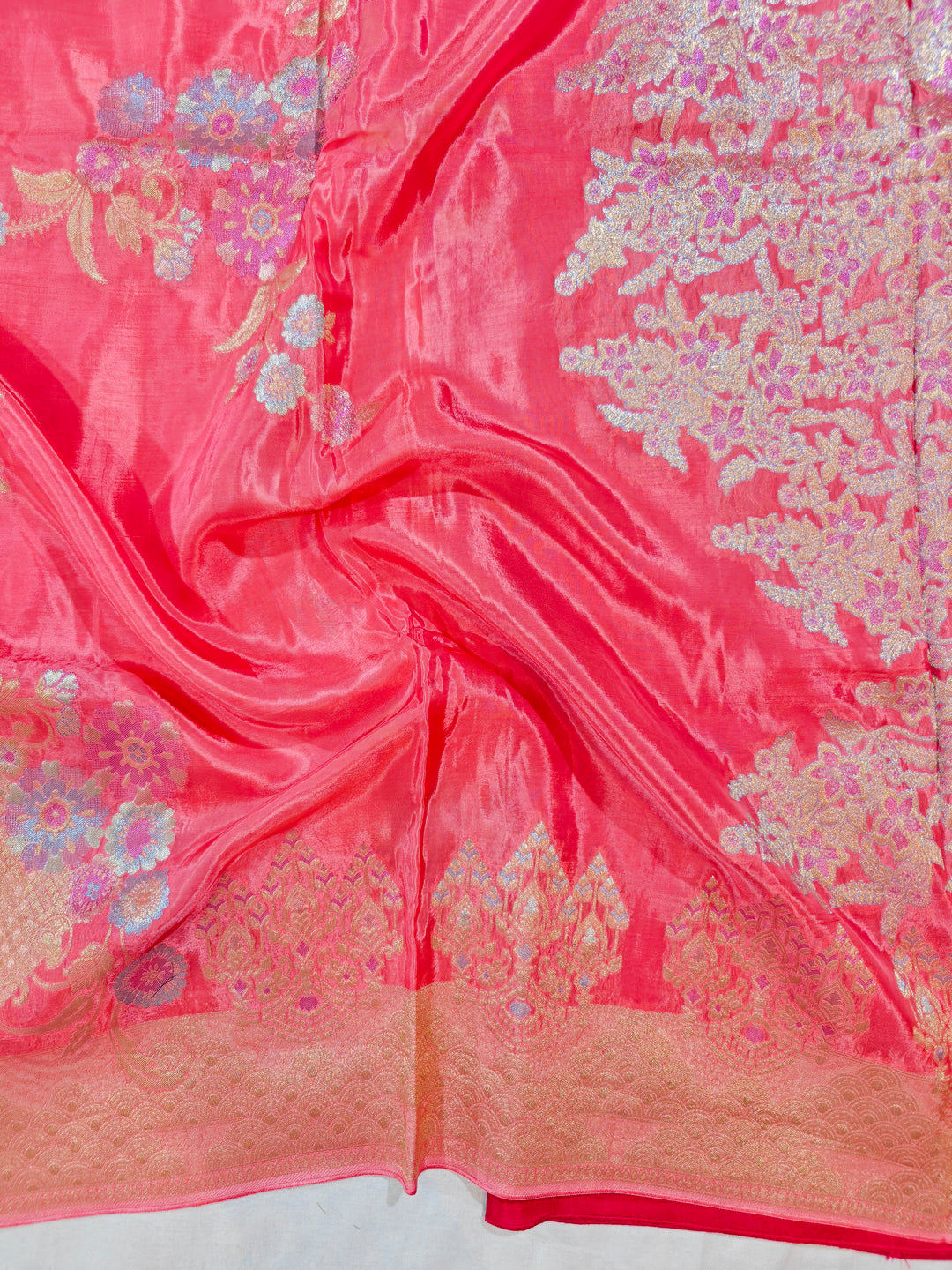 KOREAN SILK IN BABY PINK WITH MULTI BOOTA