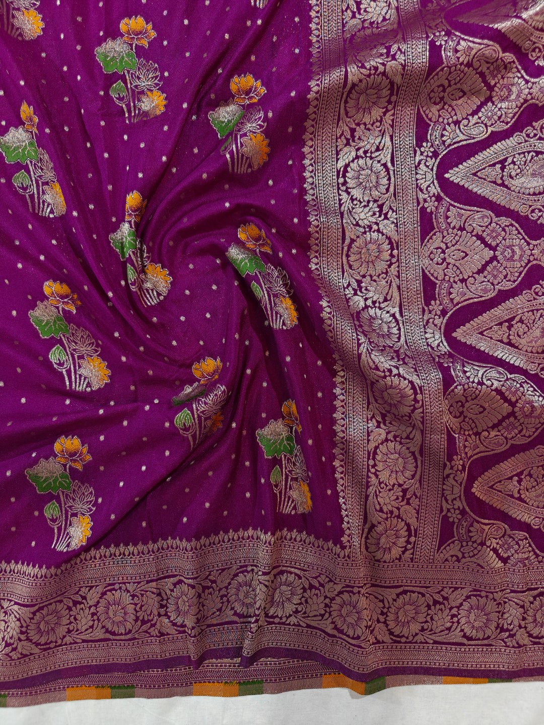 KHADDI GEORGETTE IN MAGENTA COLOUR WITH PANCHRANG BOOTA