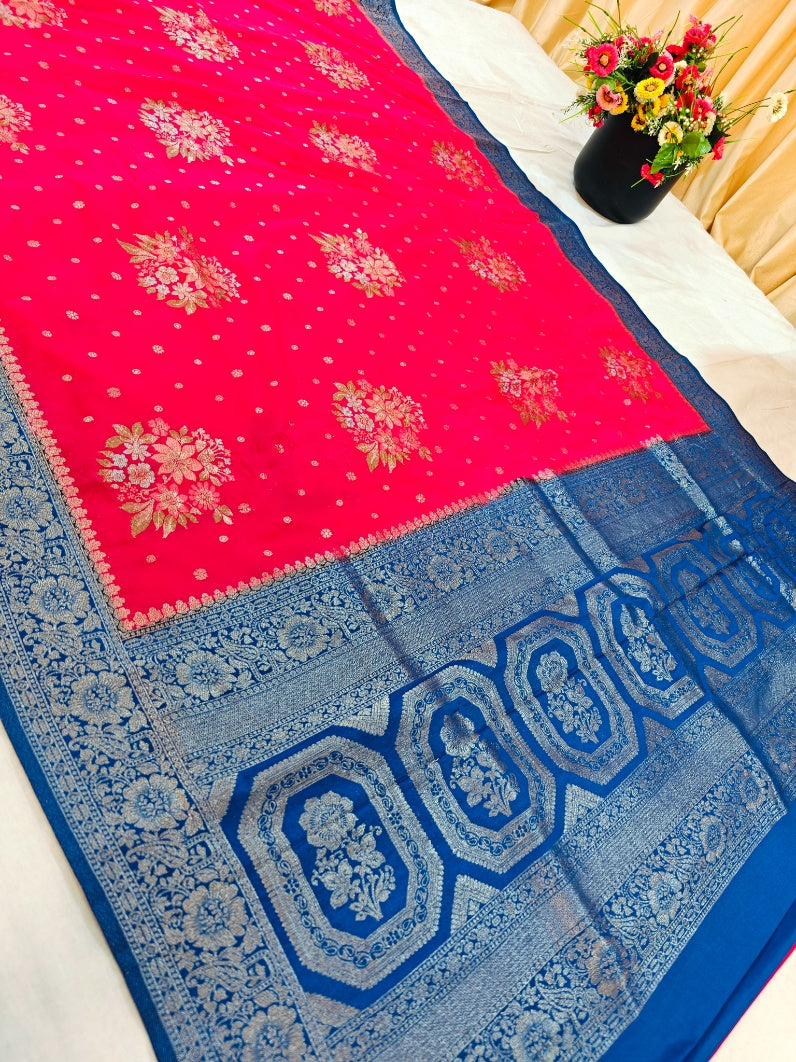 KHADDI GEORGETTE WITH PANCHRANG BOOTA