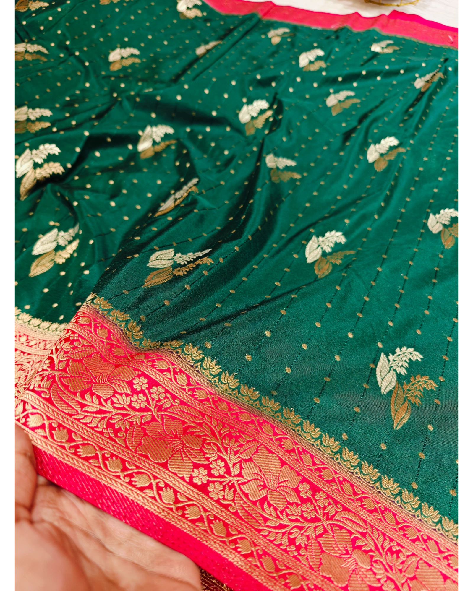 KHADDI GEORGETTE WITH ZARI MOTIFs